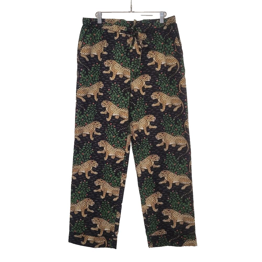 NWT Print Fresh Cheetah Print Pajama Pants Size M Blue Lounge Maximalist